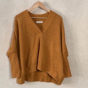 By Anthropologie Tianna V-Neck Sweater, Gold, Size S